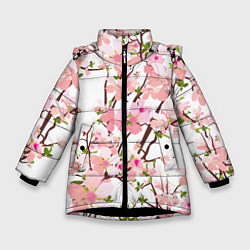 Куртка зимняя для девочки Сакура Sakura, цвет: 3D-черный