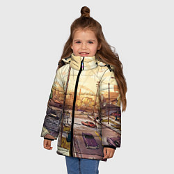 Куртка зимняя для девочки GTA San Andreas, цвет: 3D-светло-серый — фото 2