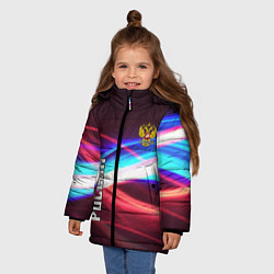 Куртка зимняя для девочки RUSSIA SPORT, цвет: 3D-черный — фото 2