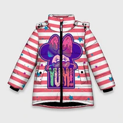 Куртка зимняя для девочки Minnie Mouse YUM!, цвет: 3D-черный