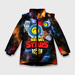 Куртка зимняя для девочки BRAWL STARS NANI SPACE, цвет: 3D-черный
