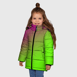 Куртка зимняя для девочки Кислотная, цвет: 3D-черный — фото 2