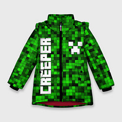 Куртка зимняя для девочки MINECRAFT CREEPER, цвет: 3D-красный