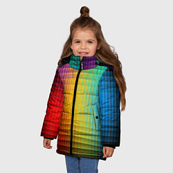 Куртка зимняя для девочки Радужный градиент, цвет: 3D-черный — фото 2