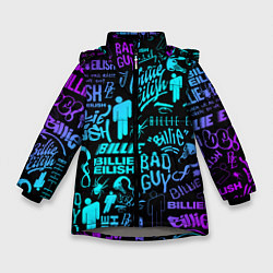 Куртка зимняя для девочки BILLIE EILISH БИЛЛИ АЙЛИШ, цвет: 3D-светло-серый