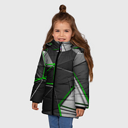 Куртка зимняя для девочки 3D полигон, цвет: 3D-красный — фото 2