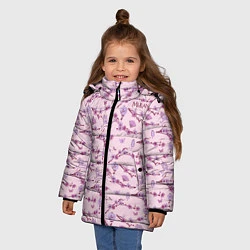 Куртка зимняя для девочки Mulan Flowers Pattern, цвет: 3D-черный — фото 2