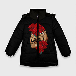 Куртка зимняя для девочки БУМАЖНЫЙ ДОМ, цвет: 3D-черный
