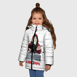 Куртка зимняя для девочки БУМАЖНЫЙ ДОМ, цвет: 3D-красный — фото 2