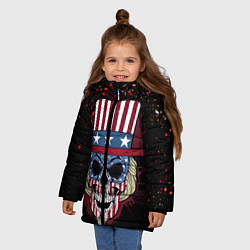 Куртка зимняя для девочки Американский череп Z, цвет: 3D-черный — фото 2