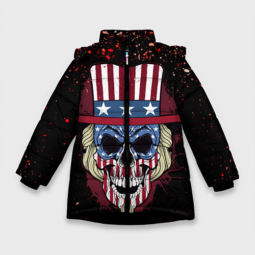 Зимняя куртка для девочки Американский череп Z / 3D-Черный – фото 1