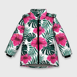 Зимняя куртка для девочки Гавайский гибискус