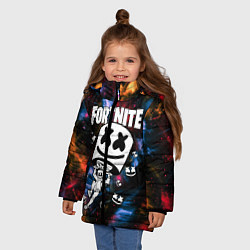 Куртка зимняя для девочки FORTNITE x MARSHMELLO, цвет: 3D-светло-серый — фото 2