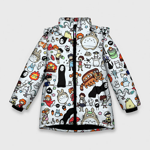 Зимняя куртка для девочки Тоторо / 3D-Черный – фото 1