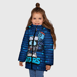 Куртка зимняя для девочки Virus 8 bit brawl stars Blue, цвет: 3D-светло-серый — фото 2