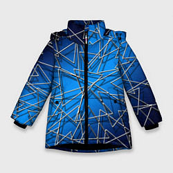 Куртка зимняя для девочки Треугольники, цвет: 3D-черный