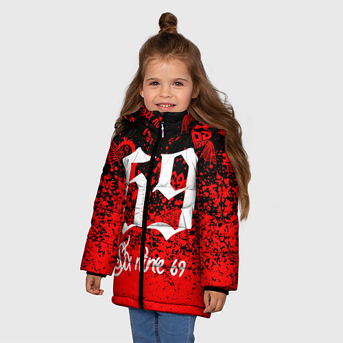 Зимняя куртка для девочки 6ix9ine / 3D-Красный – фото 3