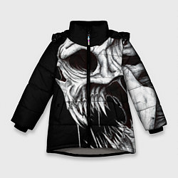 Куртка зимняя для девочки Череп Z, цвет: 3D-светло-серый