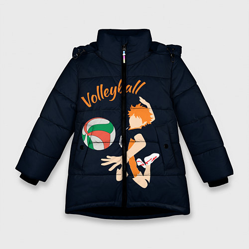 Зимняя куртка для девочки Волейбол / 3D-Черный – фото 1