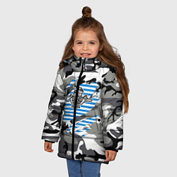 Куртка зимняя для девочки Рваный камуфляж ВДВ, цвет: 3D-черный — фото 2