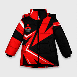 Куртка зимняя для девочки Mitsubishi ФОРМА, цвет: 3D-черный