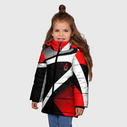 Куртка зимняя для девочки Mitsubishi ФОРМА, цвет: 3D-черный — фото 2