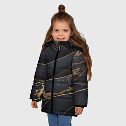 Куртка зимняя для девочки Black gold, цвет: 3D-черный — фото 2