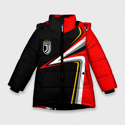Зимняя куртка для девочки Ювентус Униформа / 3D-Черный – фото 1