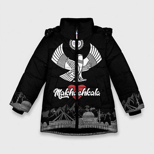 Зимняя куртка для девочки Дагестан Махачкала / 3D-Черный – фото 1