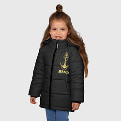 Куртка зимняя для девочки ВМФ С праздником, цвет: 3D-черный — фото 2