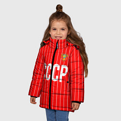 Куртка зимняя для девочки Форма сборной СССР, цвет: 3D-красный — фото 2