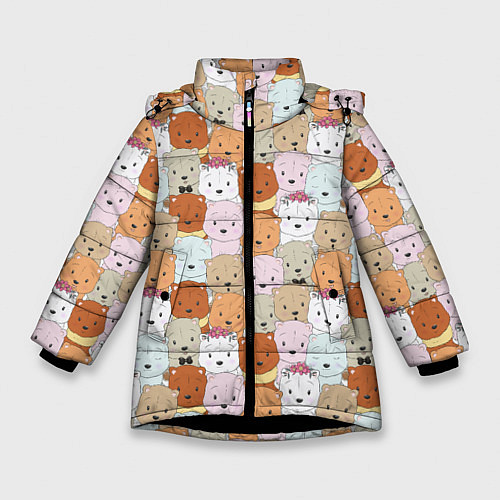 Зимняя куртка для девочки МИШКИ / 3D-Черный – фото 1