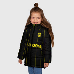 Куртка зимняя для девочки BORUSSIA DORTMUND, цвет: 3D-черный — фото 2