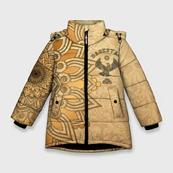 Куртка зимняя для девочки Дагестан в золоте, цвет: 3D-черный