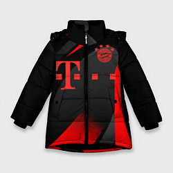 Куртка зимняя для девочки FC Bayern Munchen, цвет: 3D-черный