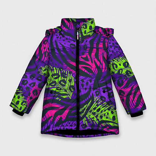 Зимняя куртка для девочки Африканский дух / 3D-Черный – фото 1