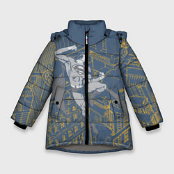 Куртка зимняя для девочки Bad guys get COAL!!!, цвет: 3D-светло-серый