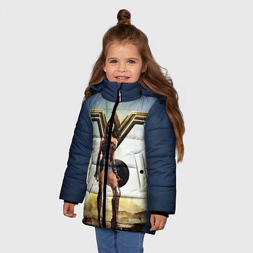 Зимняя куртка для девочки Wonder Woman / 3D-Светло-серый – фото 3