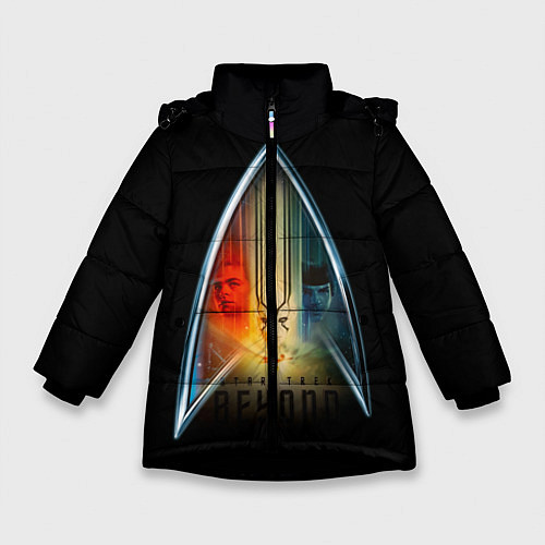 Зимняя куртка для девочки Звездный путь / 3D-Черный – фото 1