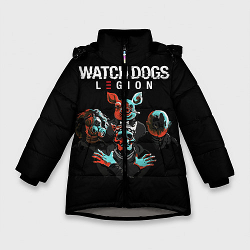Зимняя куртка для девочки Watch Dogs Legion / 3D-Светло-серый – фото 1