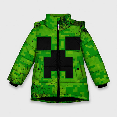 Зимняя куртка для девочки MINECRAFT МАЙНКРАФТ / 3D-Черный – фото 1