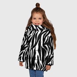 Куртка зимняя для девочки Зебра, цвет: 3D-черный — фото 2