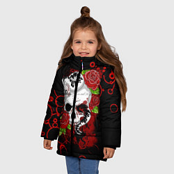Куртка зимняя для девочки Череп и змея, цвет: 3D-красный — фото 2