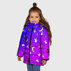 Куртка зимняя для девочки СЭЙЛОР МУН, цвет: 3D-черный — фото 2