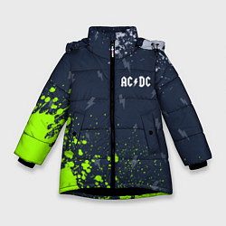 Куртка зимняя для девочки AC DС, цвет: 3D-черный