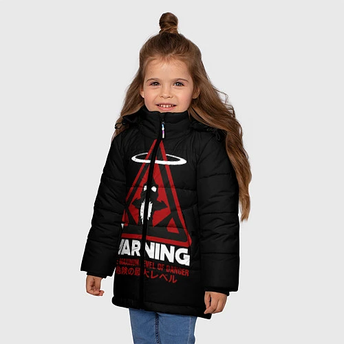 Зимняя куртка для девочки Евангелион / 3D-Красный – фото 3