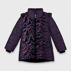 Куртка зимняя для девочки Joy Division Glitch, цвет: 3D-черный