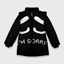 Куртка зимняя для девочки Sorry not sorry, цвет: 3D-черный