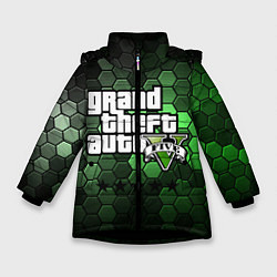 Куртка зимняя для девочки GTA 5 ГТА 5, цвет: 3D-черный