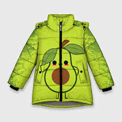 Куртка зимняя для девочки Авокадо, цвет: 3D-светло-серый